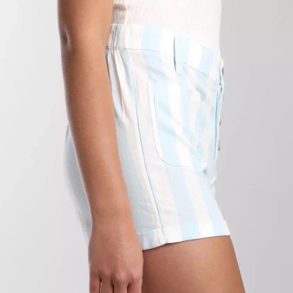 Billabong Women's Leave Rad Striped High Waisted Woven Short Size 26 Blue Beach - Picture 5 of 16